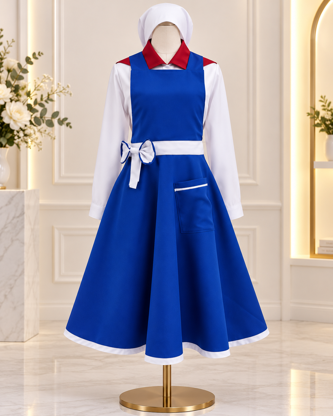 Blue & White Uniform Dress
