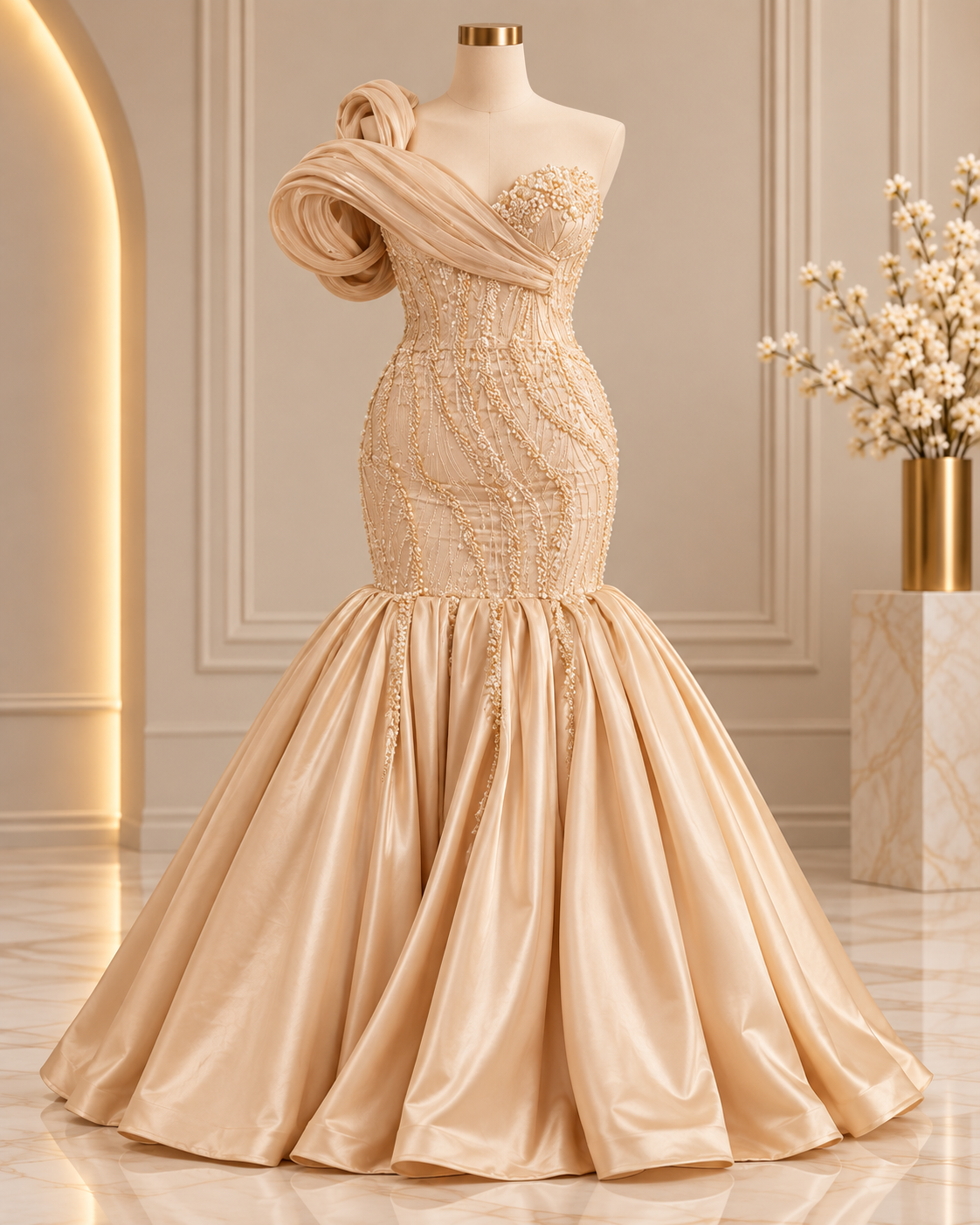 Champagne Mermaid Gown