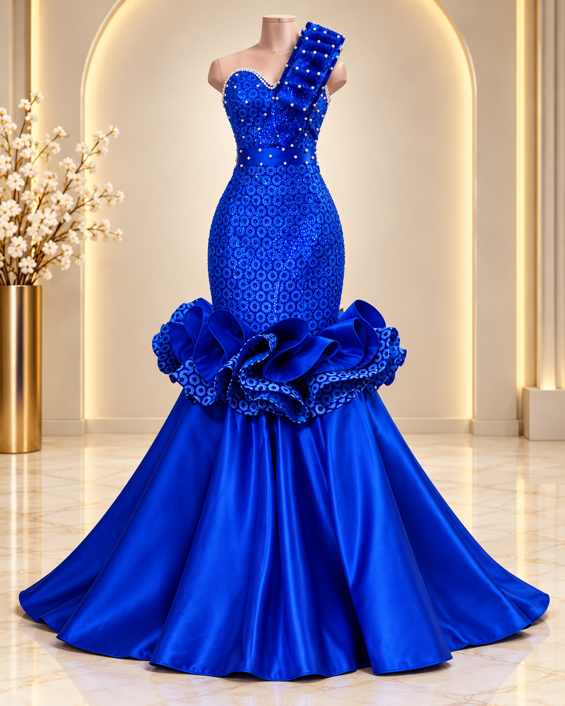 Royal blue statement gown